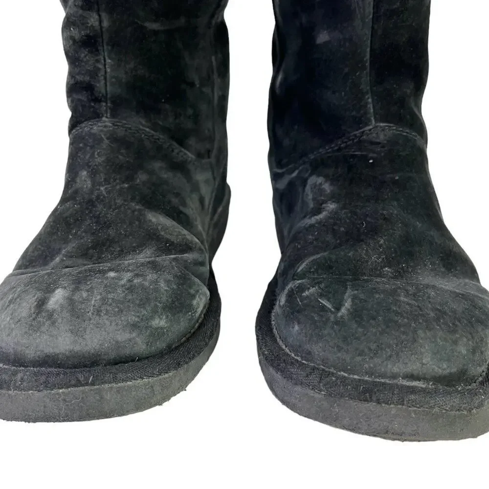Ugg Australia Womens 5116 Mayfaire Black Side Zip Suede Genuine Leather Boots 6
